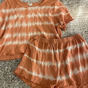 Rust and Cream Cozy Knit Top